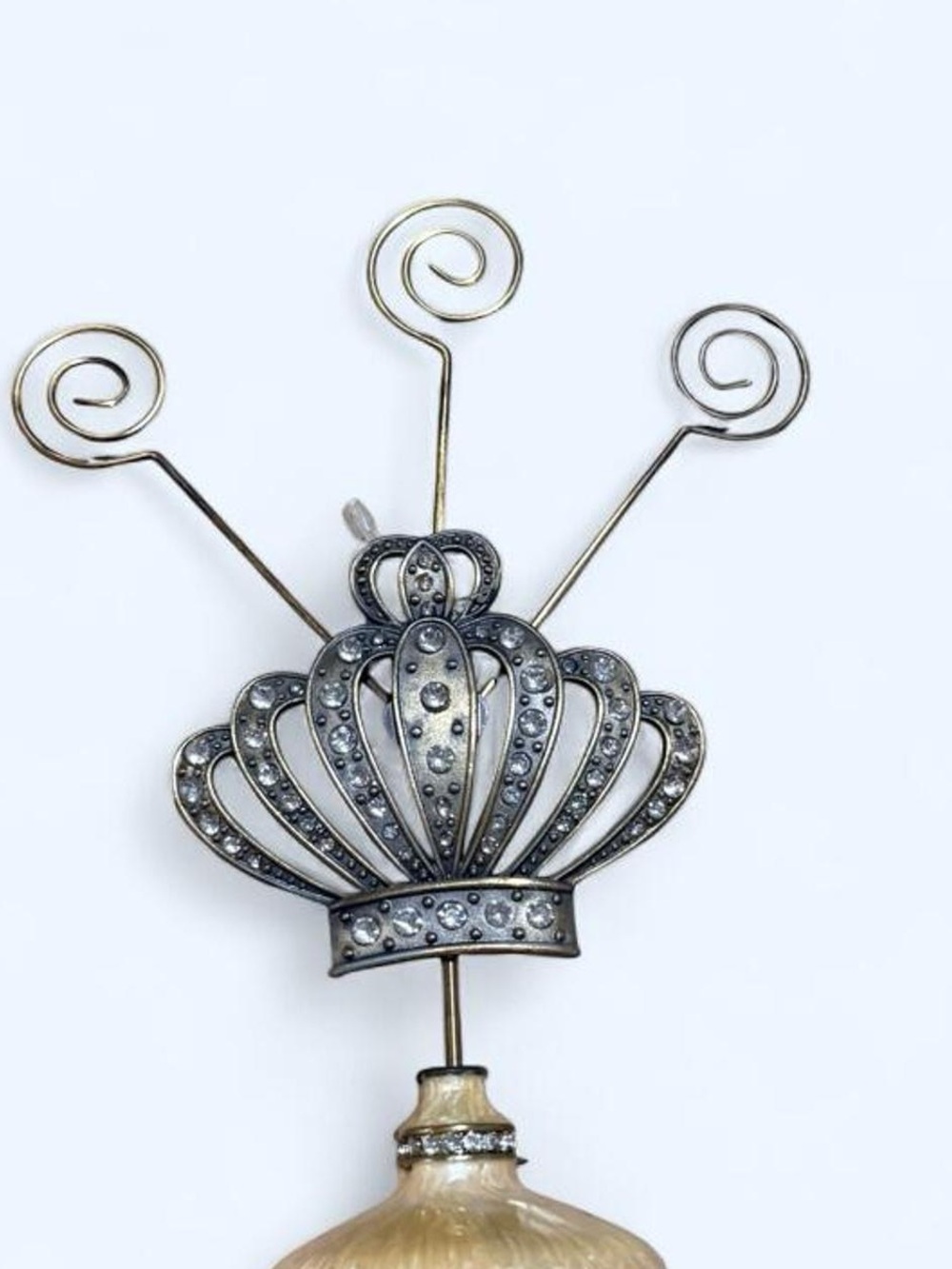Decorative Silver Crown Photo Holder - Silver